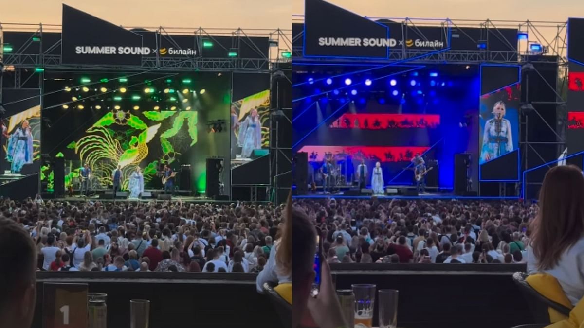 Alex Ovechkin's wife Nastasiya attends open‑air concert series in Moscow ft. Russian folk-rock singer Pelageya from VIP suite