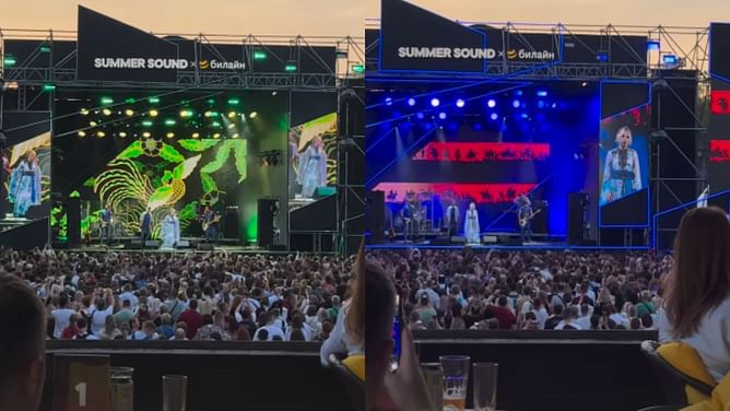 Alex Ovechkin's wife Nastasiya attends open‑air concert series in Moscow ft. Russian folk-rock singer Pelageya from VIP suite