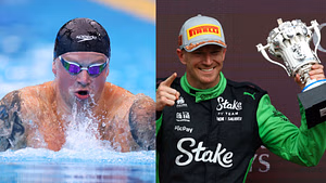 'Got me a bit emotional seeing this' - Adam Peaty reacts as Nico Hulkenberg registers hard fought podium finish in 239th race