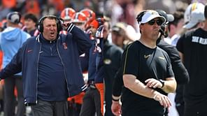 Illinois coach Bret Bielema takes subtle shot at Missouri's Eli Drinkwitz while making his CFB playoff expansion thoughts known