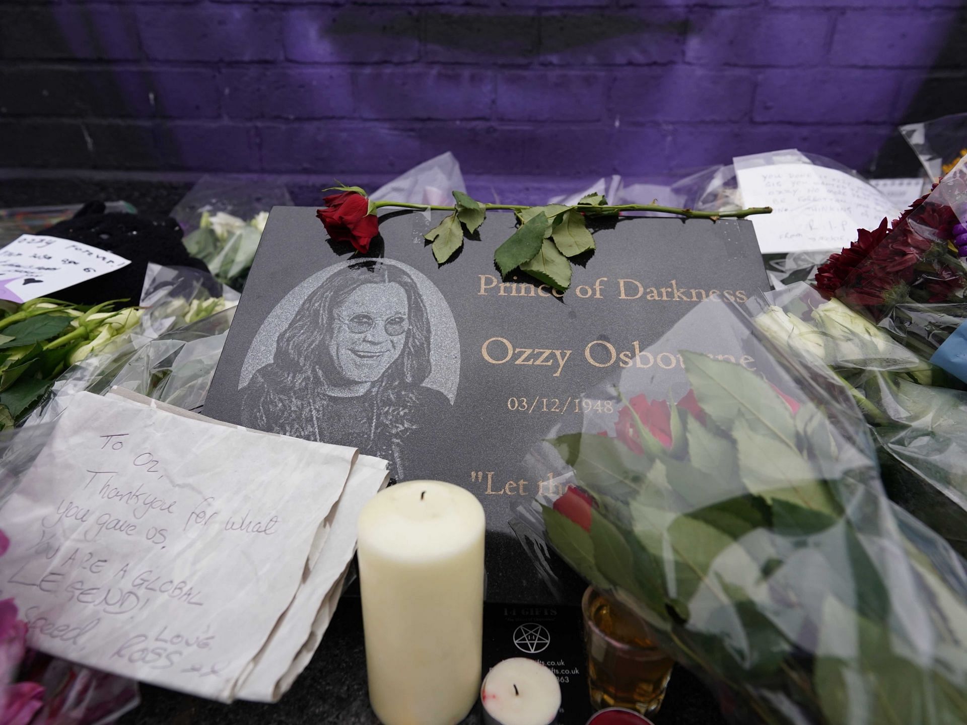 Flowers placed in Birmingham to honor late rock icon Ozzy Osbourne - Source: Getty