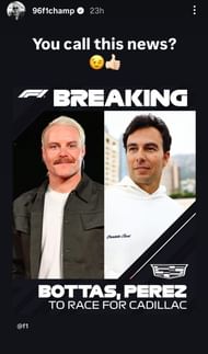 Damon Hill reacts to Cadillac driver announcement (@96f1champ on Instagram)