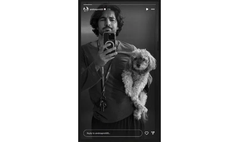 Screenshot of Andrea Preti&#039;s Instagram story | Source: IG/andreapreti88