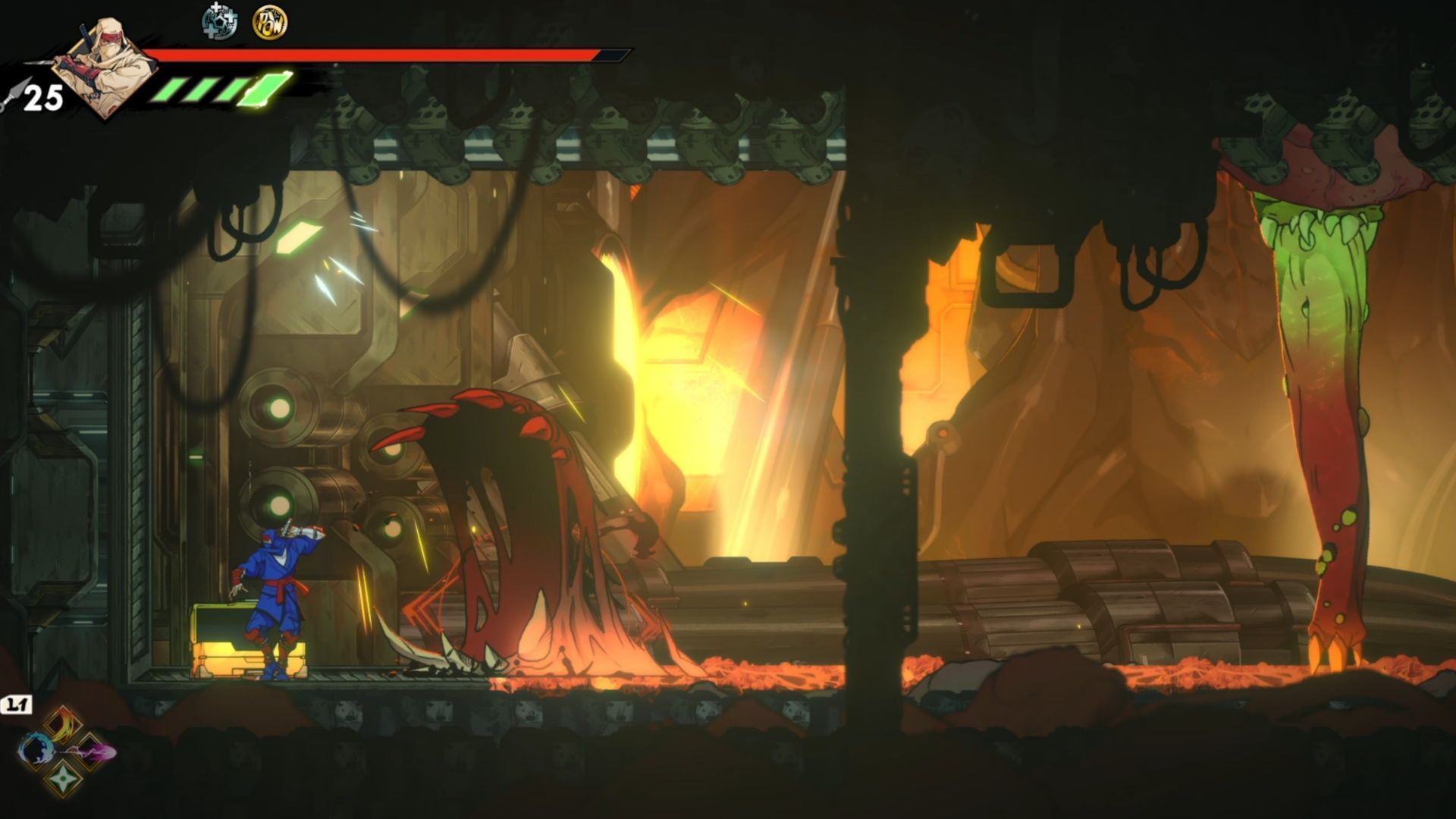 Those fleshy paths with plants and monstrosities are not fun; they do occasionally hide great rewards like Oboro Relics (Image via SEGA)