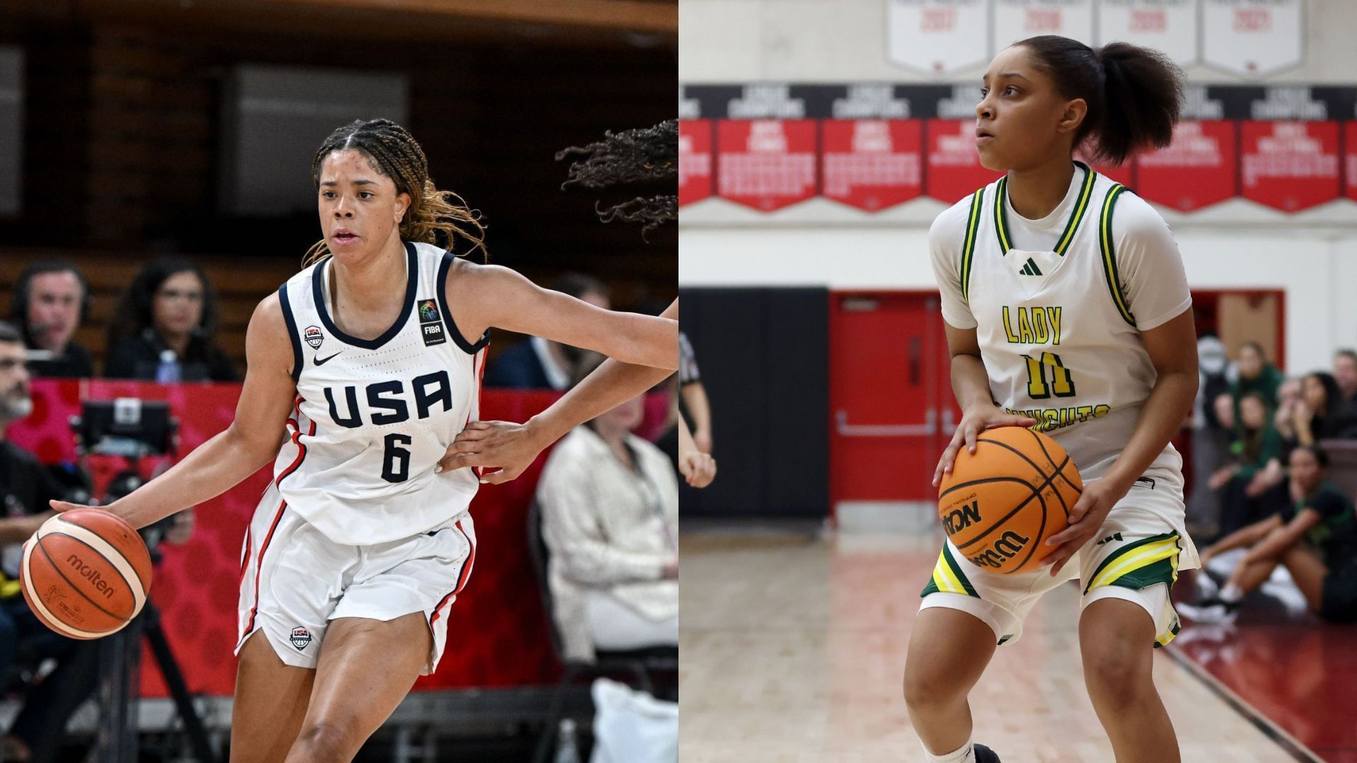 High school hoopers Saniyah Hall and Kaleena Smith