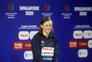 Ledecky at the Singapore 2025 World Aquatics Championships - Source: Getty