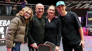 Andre Agassi and Steffi Graf's son Jaden soaks up the sun with girlfriend Catherine as they enjoy outing with pet dog