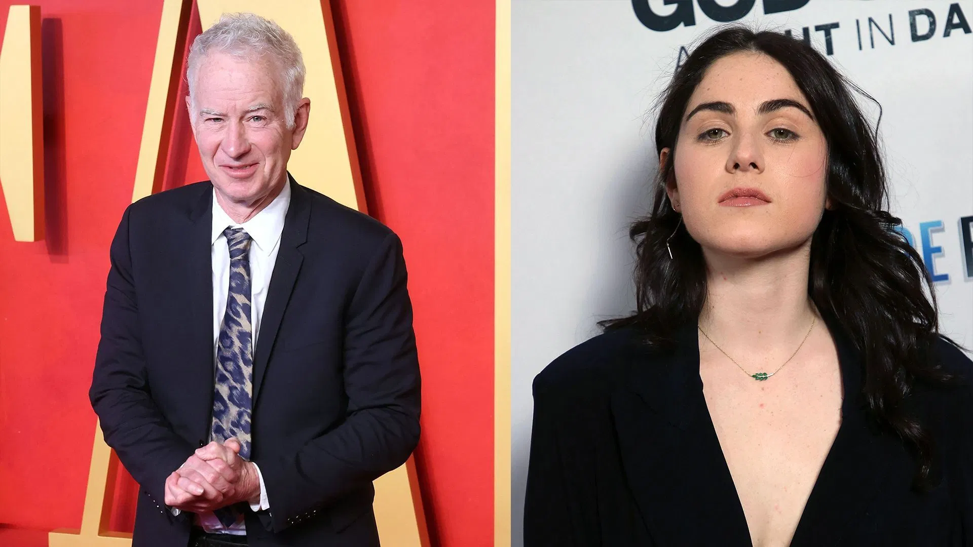 John McEnroe(left) and daughter Emily McEnroe(right). Images:Getty