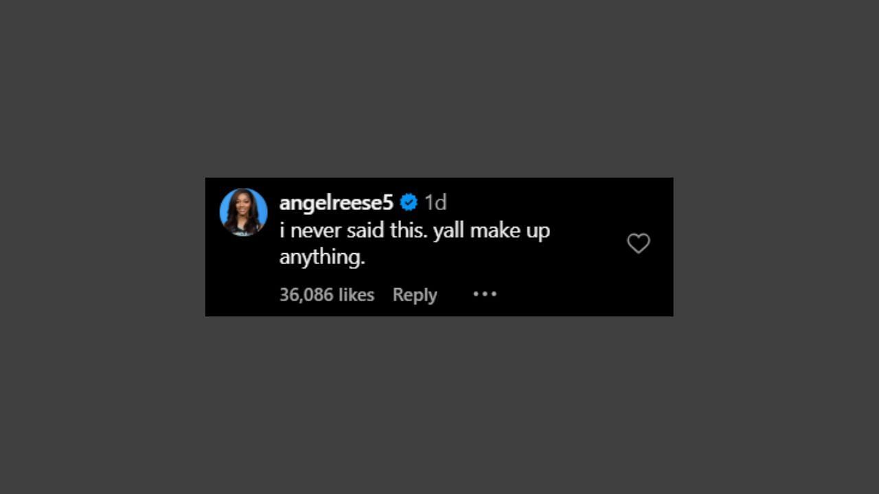 Angel Reese denies making a viral comment. (Credits: @sportssteady/Instagram)