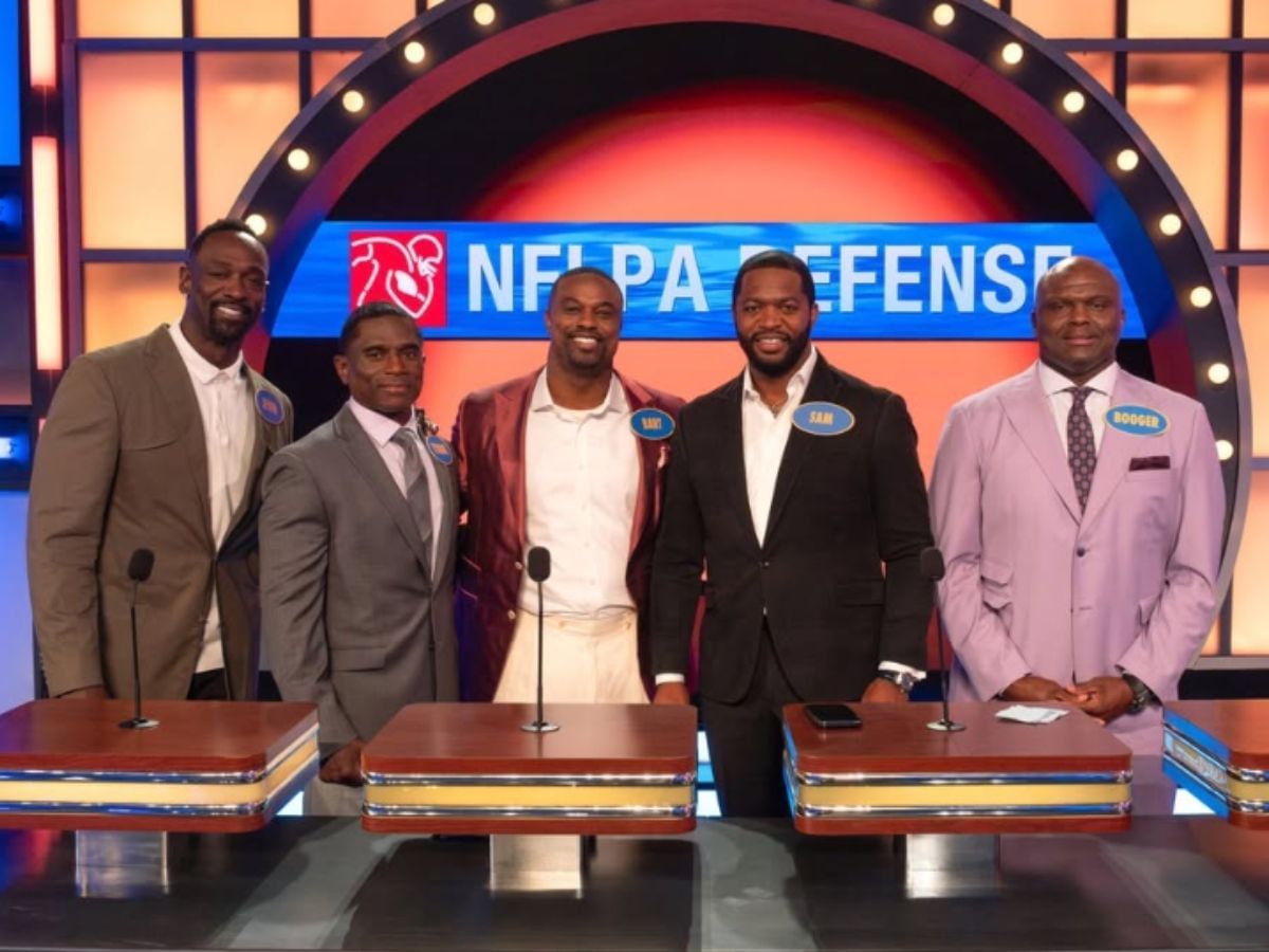 NFLPA Defense Team on Celebrity Family Feud (Image via Instagram/@familyfeudabc)