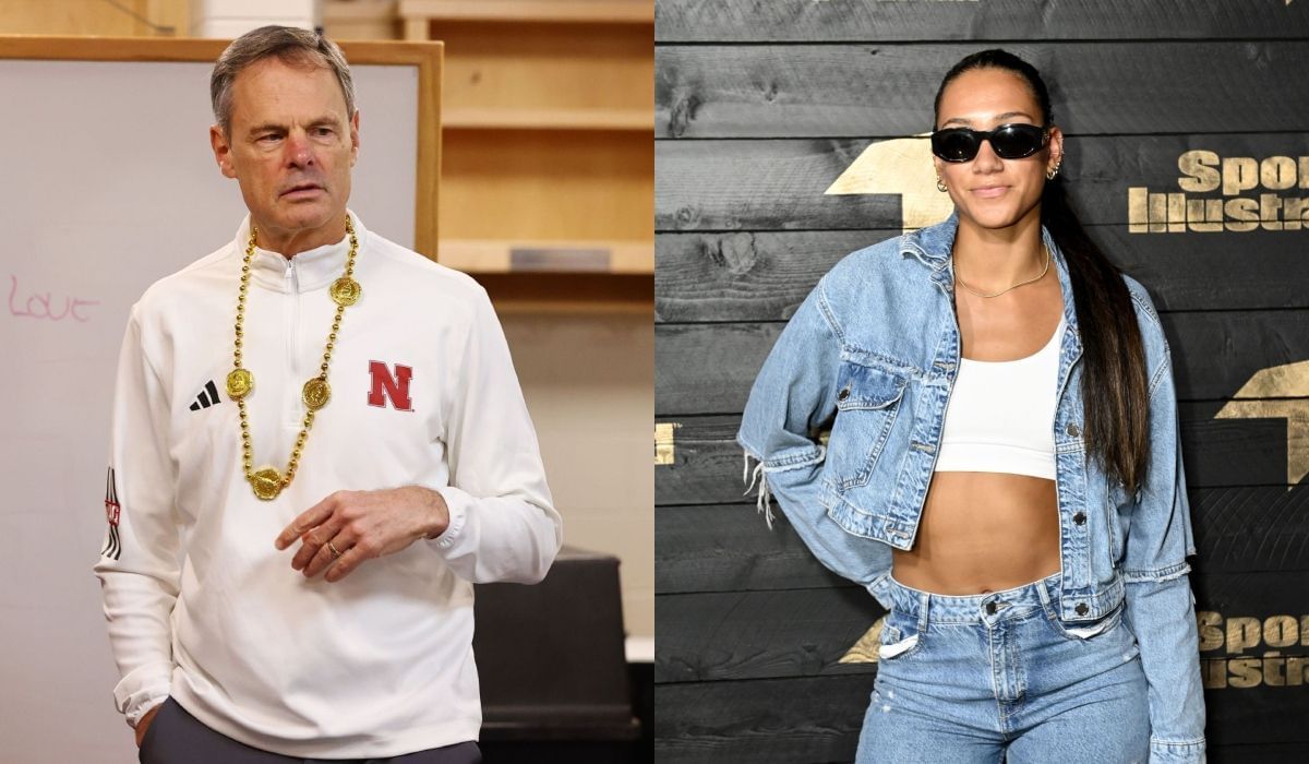The former Nebraska volleyball coach John Cook and Harper Murray - Source: getty