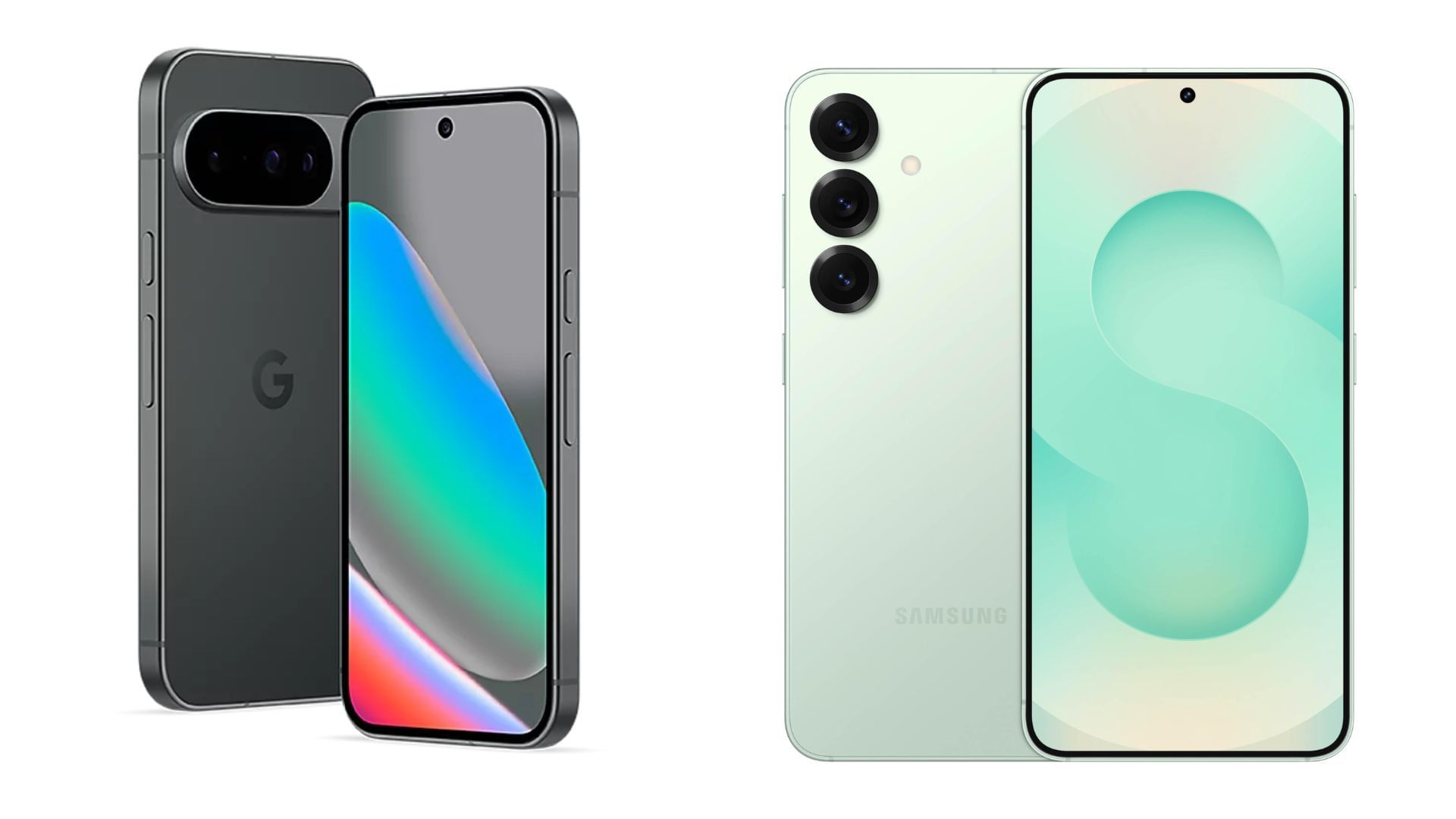 The Pixel 10 and Samsung Galaxy S25 are capable flagship-grade smartphones (Image via Boost Mobile and Amazon)