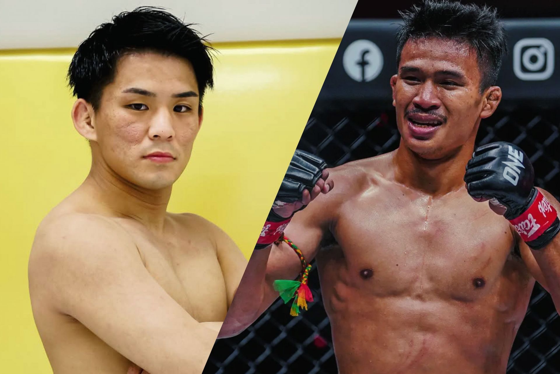 (From left) Yuki Yoza and Superlek Kiatmoo9. [Images from ONE Championship]