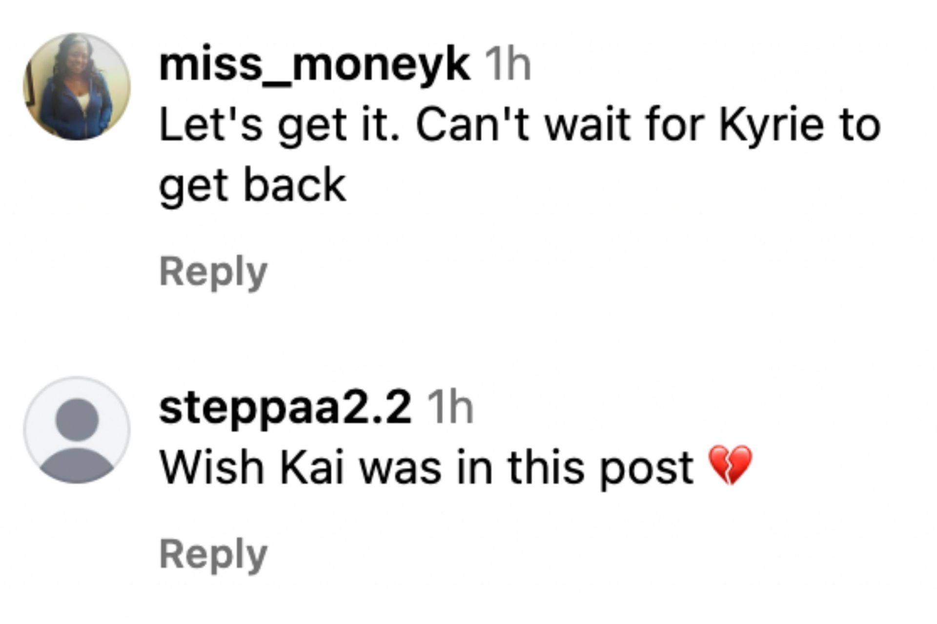 Other fans wished irving was part of the post.