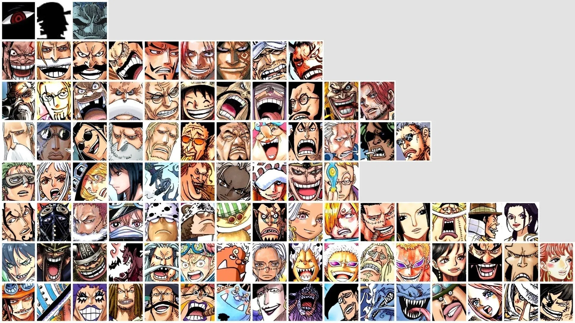 The 100 strongest characters in One Piece as of chapter 1159 (Image via Shueisha)