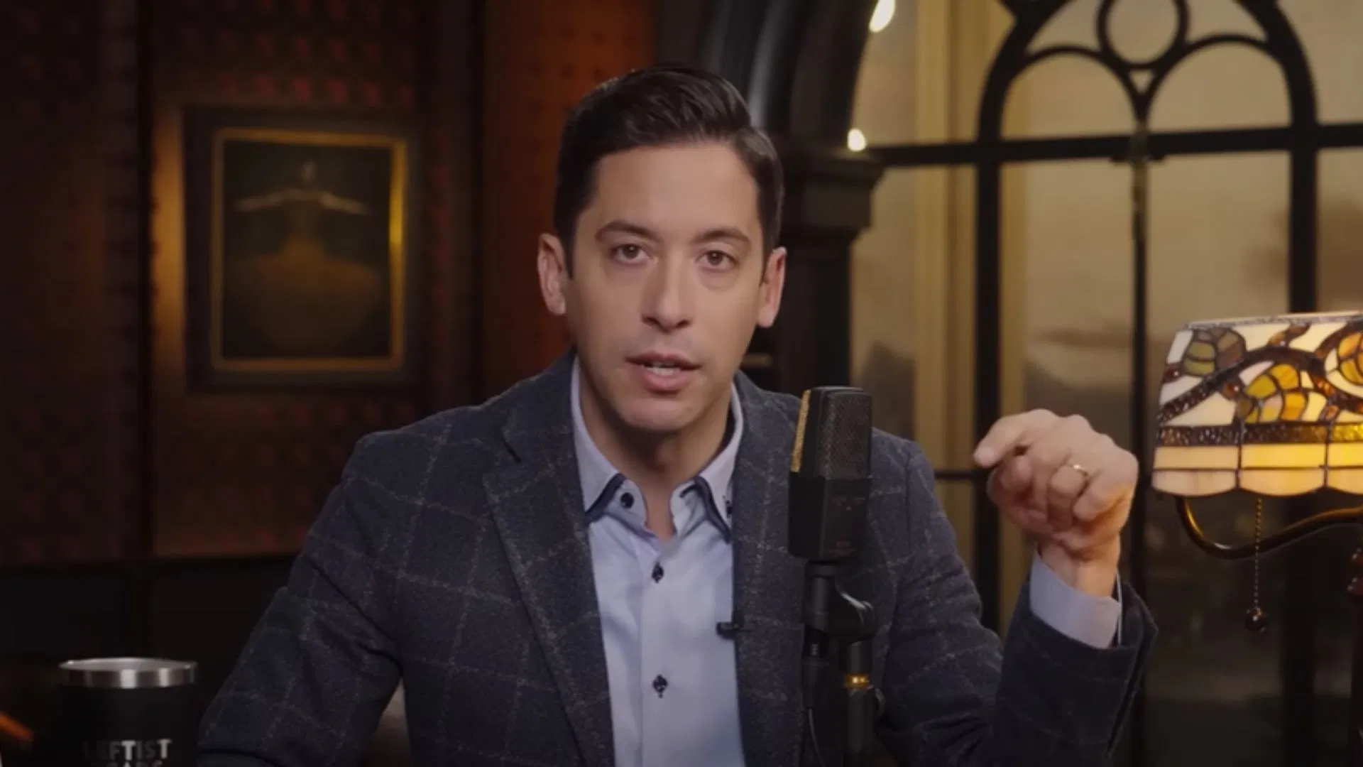 Podcaster Michael Knowles commenting on Gina Carano&#039;s lawsuit settlement with Disney (Image via YouTube/Michael Knowles)