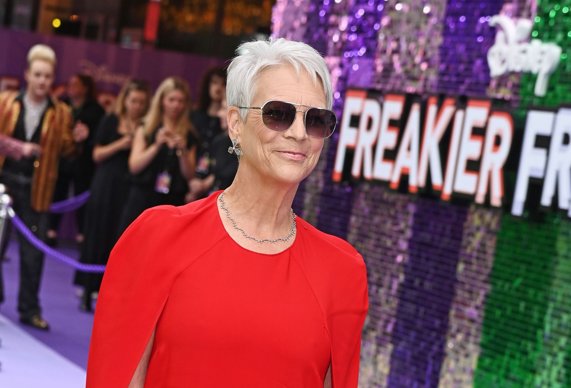 Jamie Lee Curtis attends the UK Premiere of &quot;Freakier Friday&quot; at Odeon Luxe Leicester Square on July 31, 2025 in London, England. (Image via  Alan Chapman/Dave Benett/WireImage)