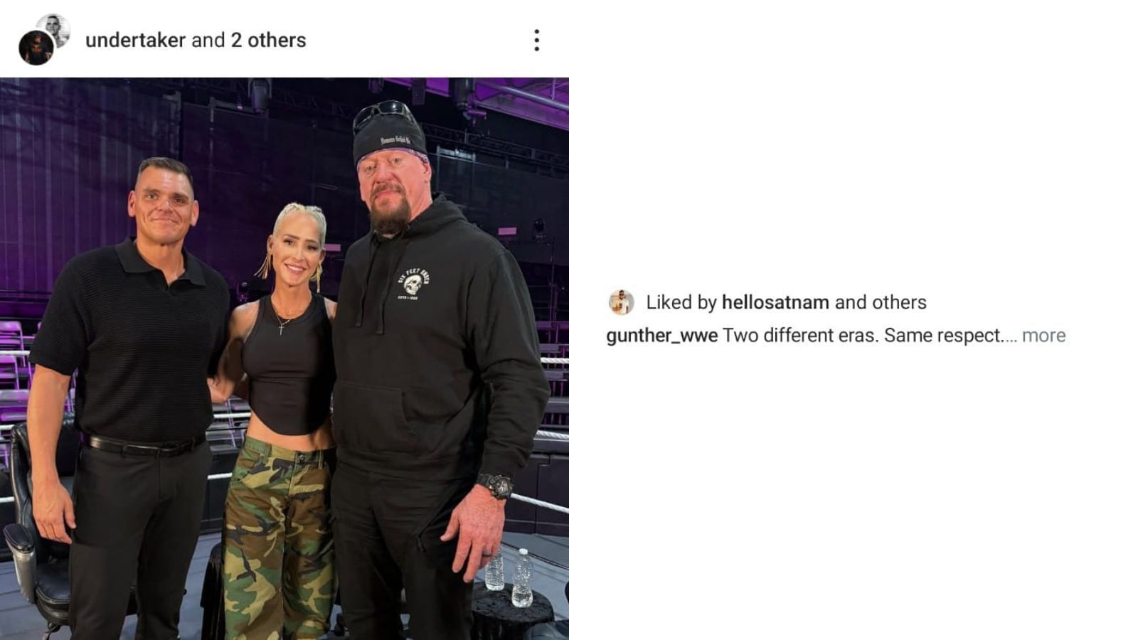 Satnam Singh liked the WWE star&#039;s post [Image via Gunther&#039;s Instagram]