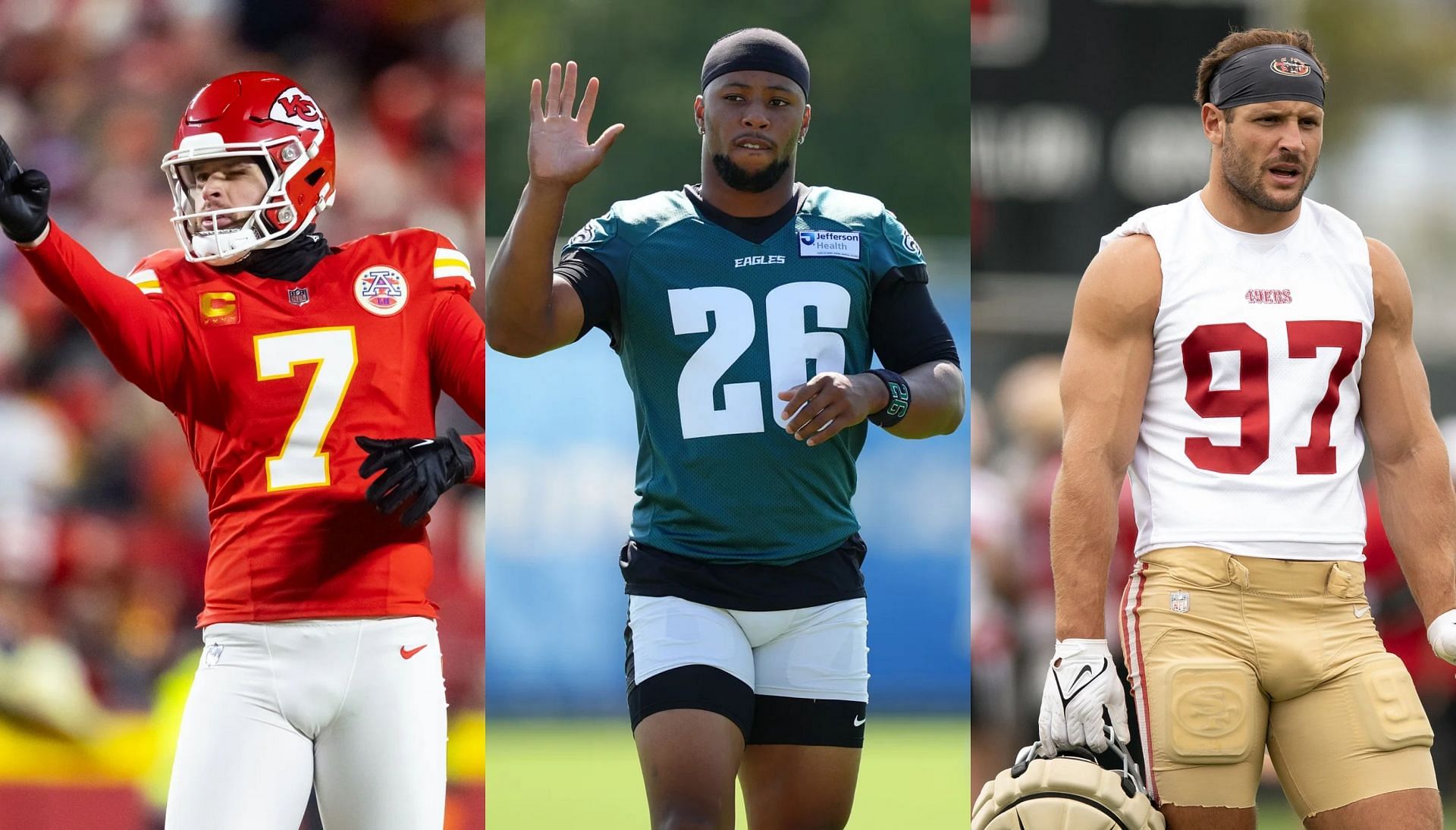 Saquon Barkley joins Donald Trump&rsquo;s &ldquo;President&rsquo;s Council&quot; alongside Chiefs Kicker Harrison Butker and 49ers DE Nick Bosa (Credits: IMAGN)
