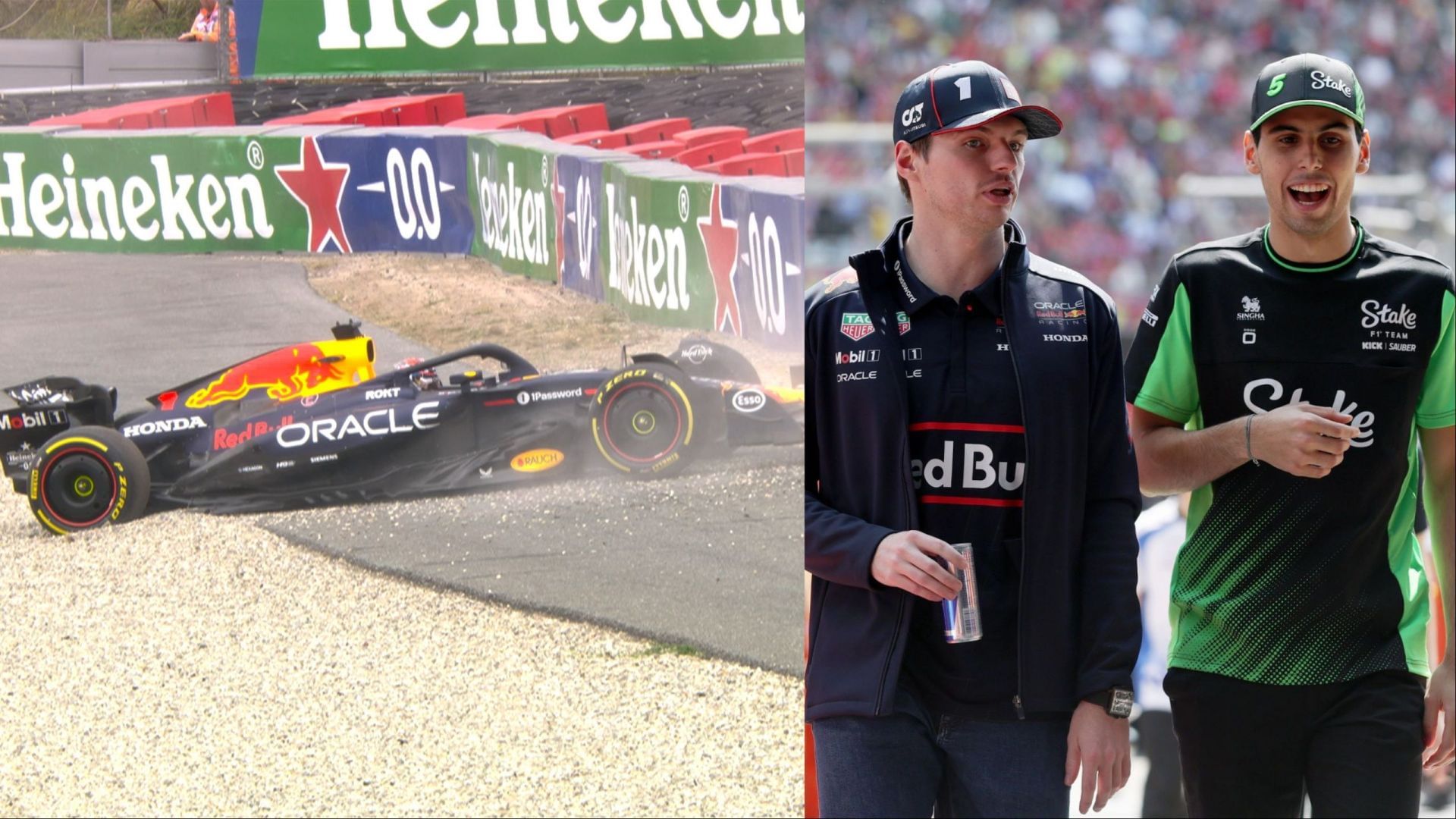Image credits: L: X@F1, R: Getty, Max Verstappen and Gabriel Bortoleto