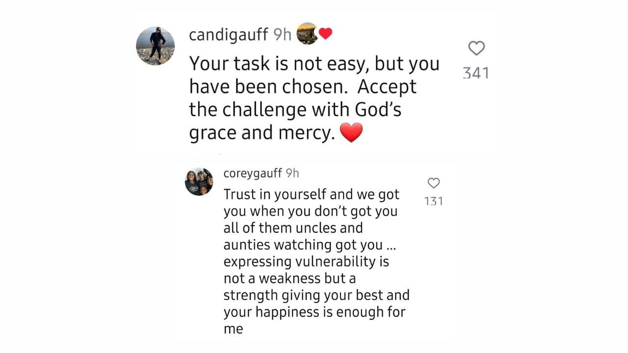Coco Gauff&#039;s mother and father via Instagram | Image Source: @cocogauff on Instagram