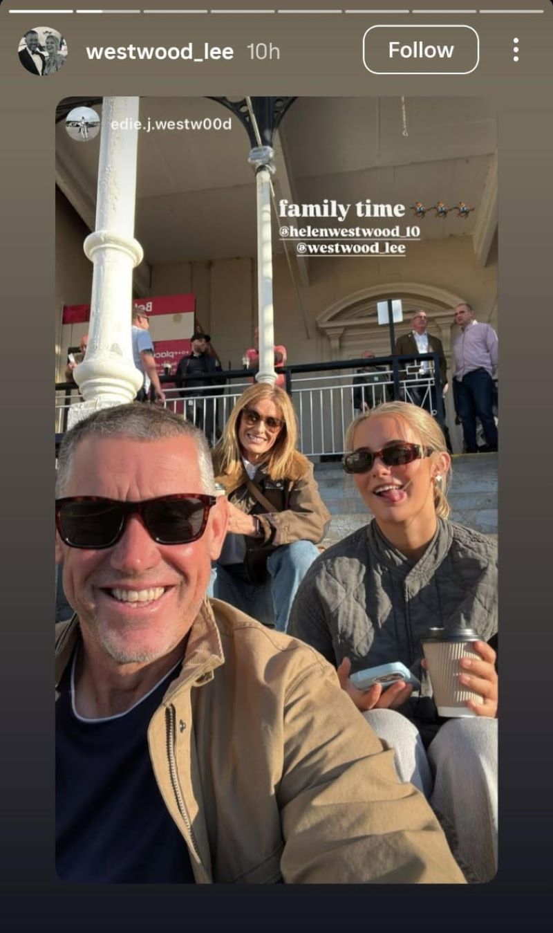 Lee Westwood with his family ( through Lee Westwood&#039;s Instagram handle)