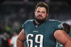 Landon Dickerson injury update: Eagles G suffers brutal hit after being carted off during open practice