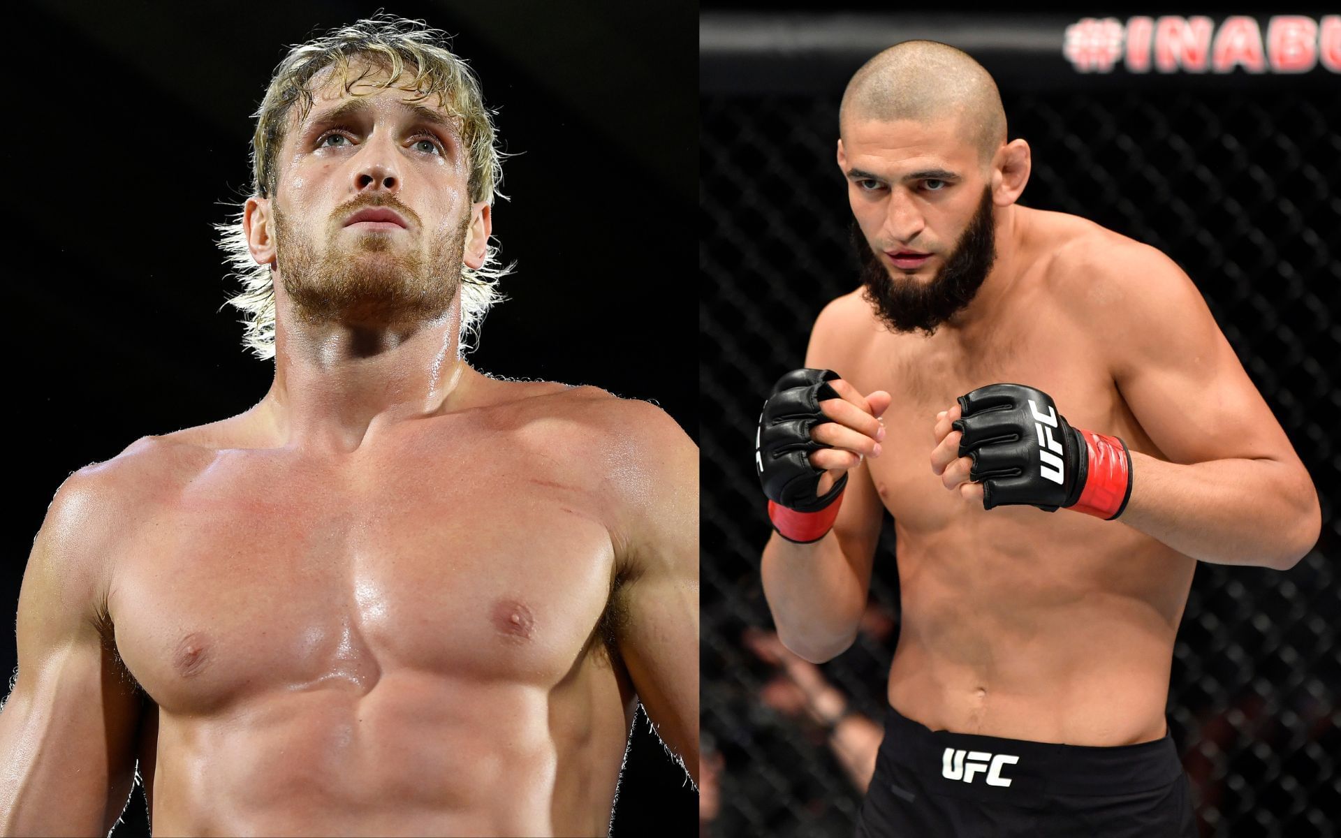Logan Paul (left) mocks Khamzat Chimaev (right). [Images courtesy: Getty]