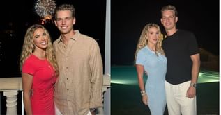Clark Hunt's daughter Gracie Hunt serves all-red fashion goals with BF Derek Green at Chiefs vs. Bears preseason game