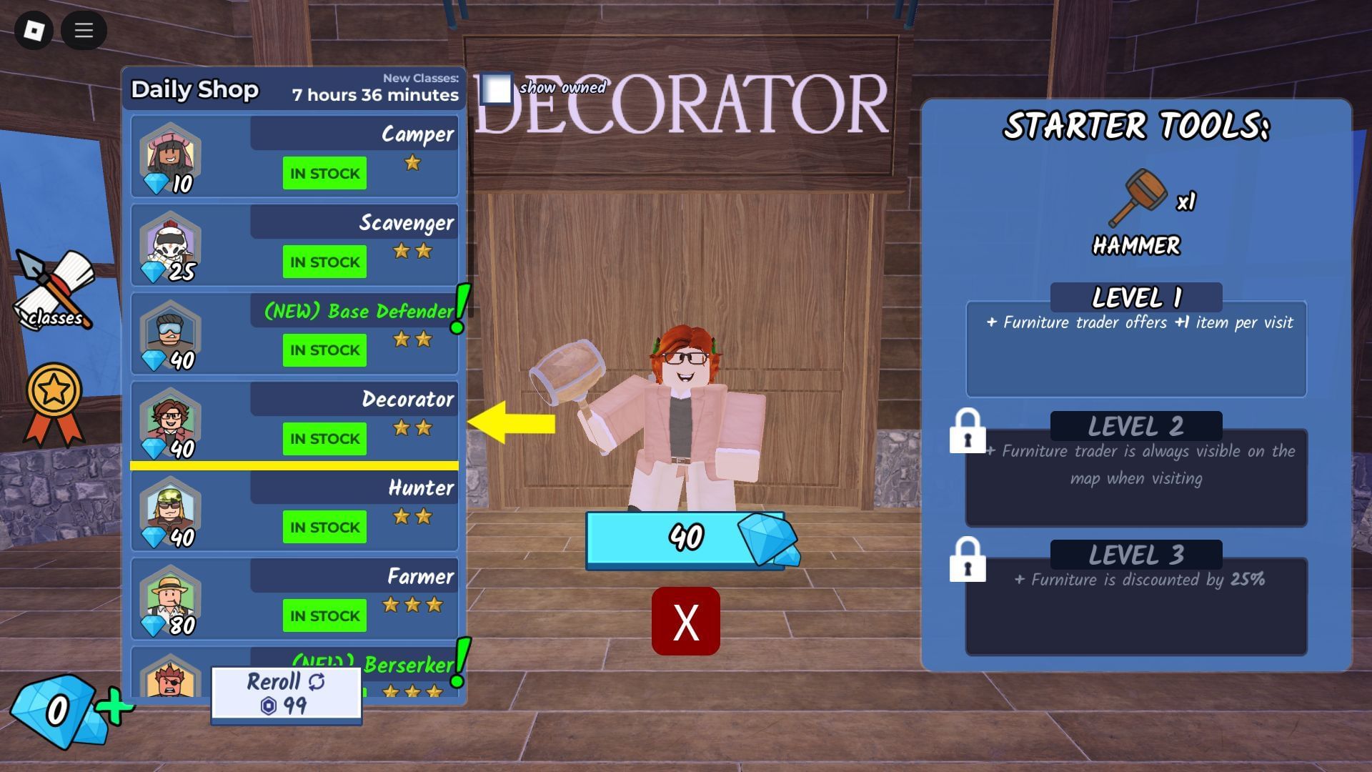 The Decorator Class (Image via Roblox)