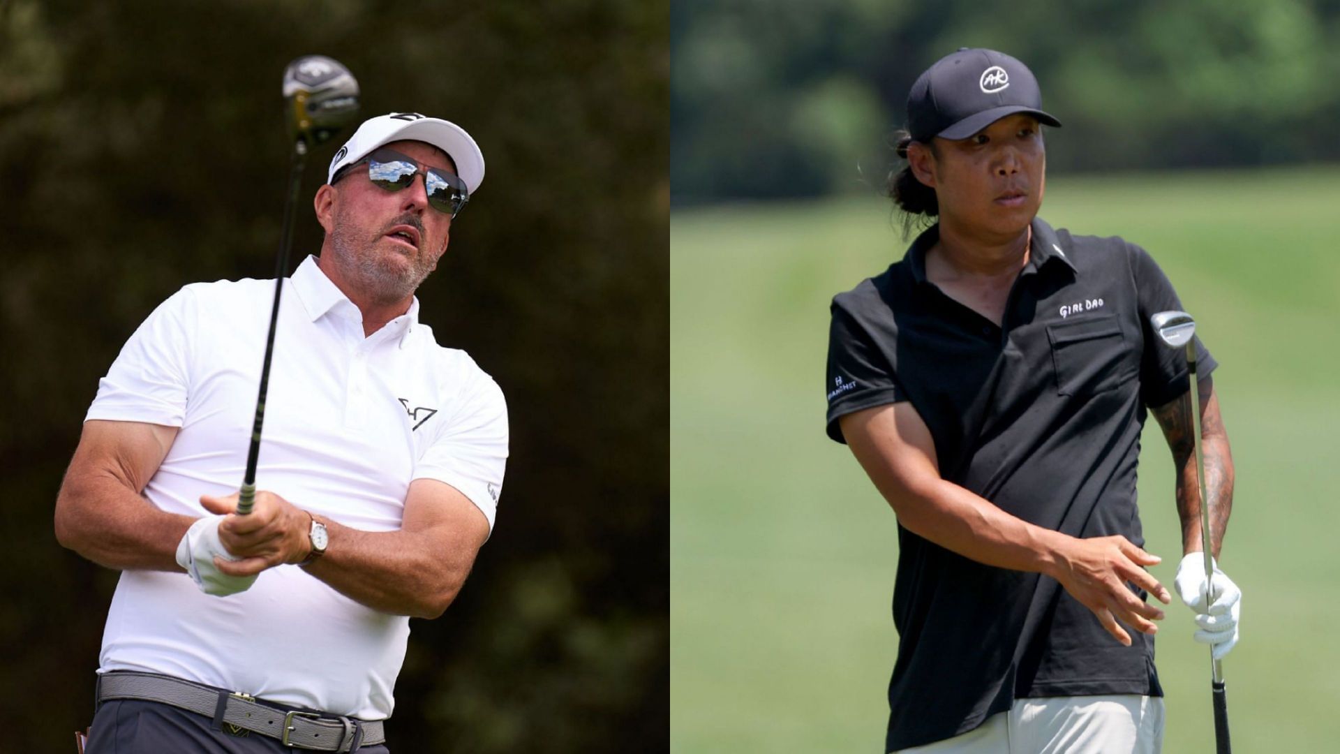 Phil Mickelson (on left) and Anthony Kim (on right) / Source: Getty