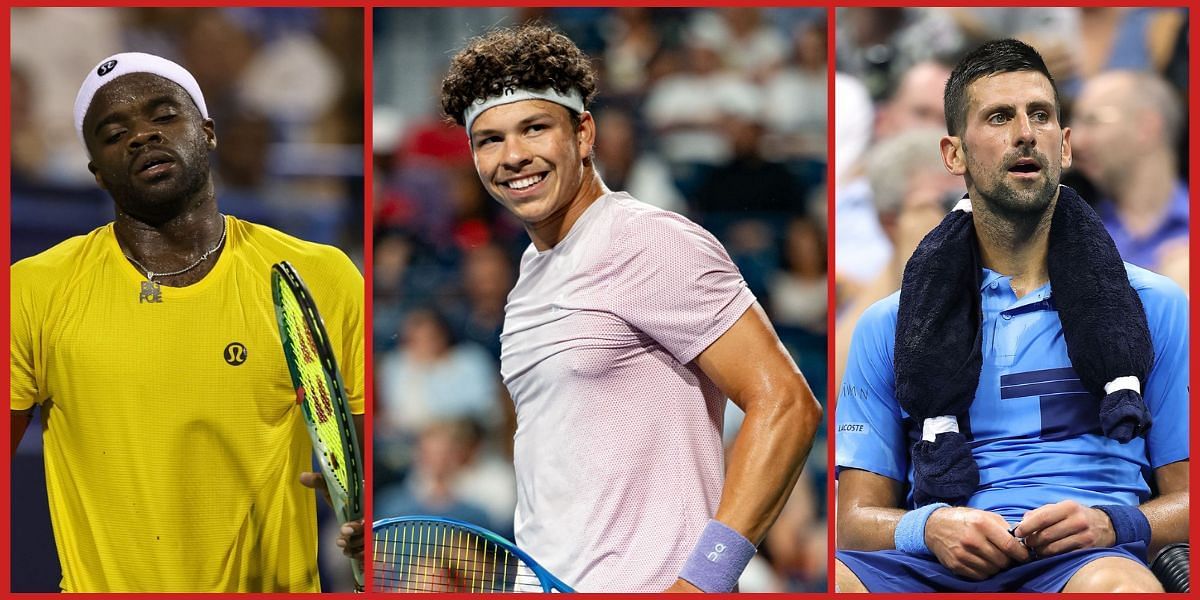 Frances Tiafoe, Novak Djokovic and Ben Shelton (Source: Getty)
