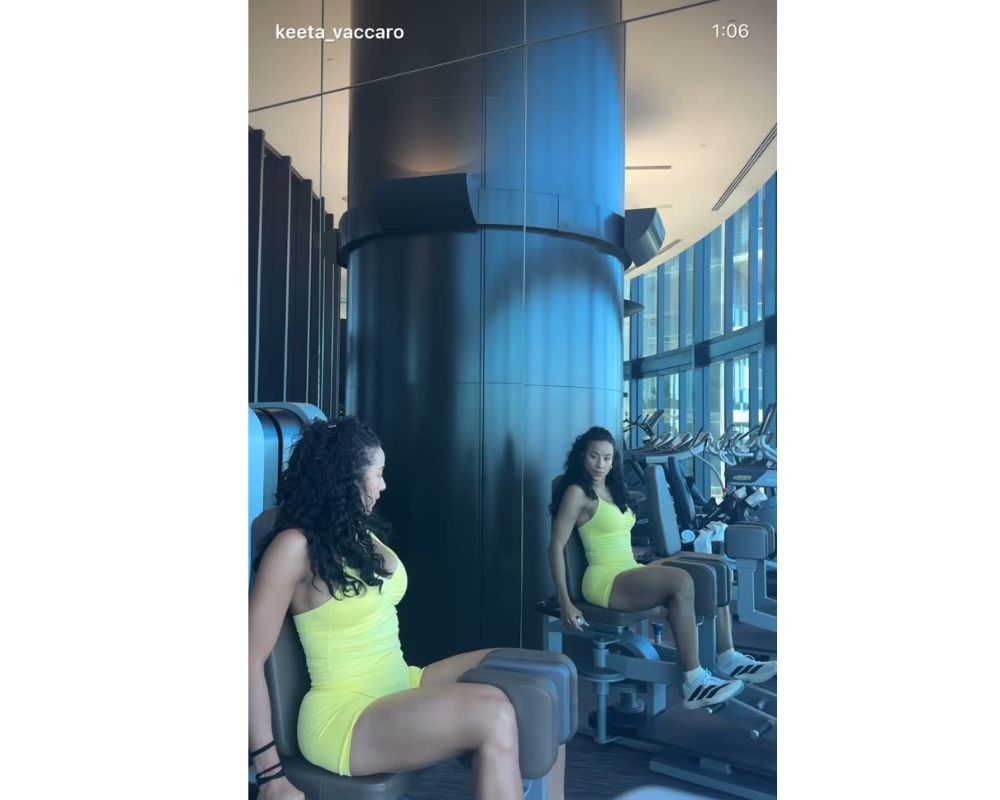 Tyreek Hill&rsquo;s wife, Keeta Vaccar,o shared leg-day workout routine in a reel video [IG/@keeta_vaccaro]
