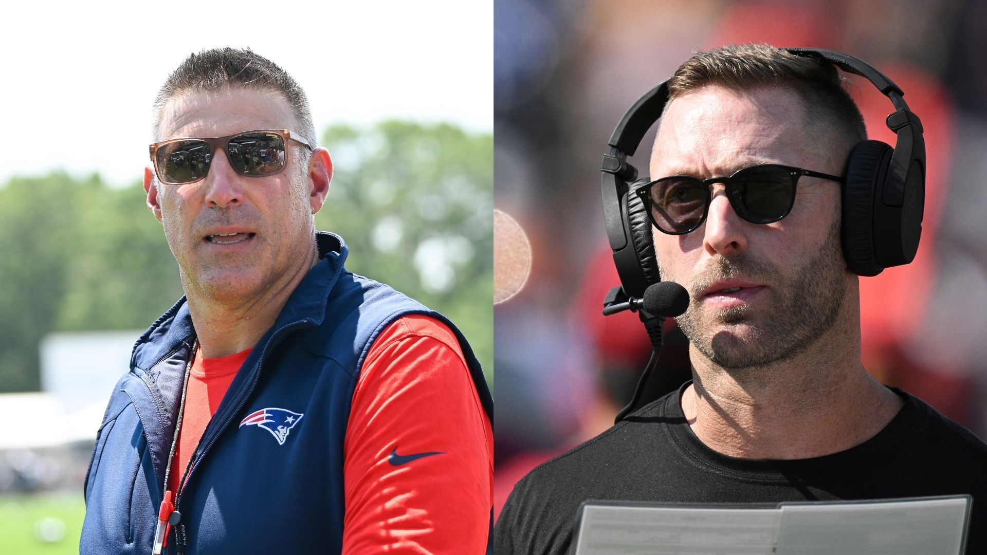 Mike Vrabel x Kliff Kingsbury collage