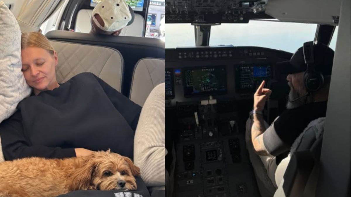 Leon Draisaitl's wife Celeste drops 2-word reaction to her dad Rob playing co-pilot on their Toronto-Edmonton private jet