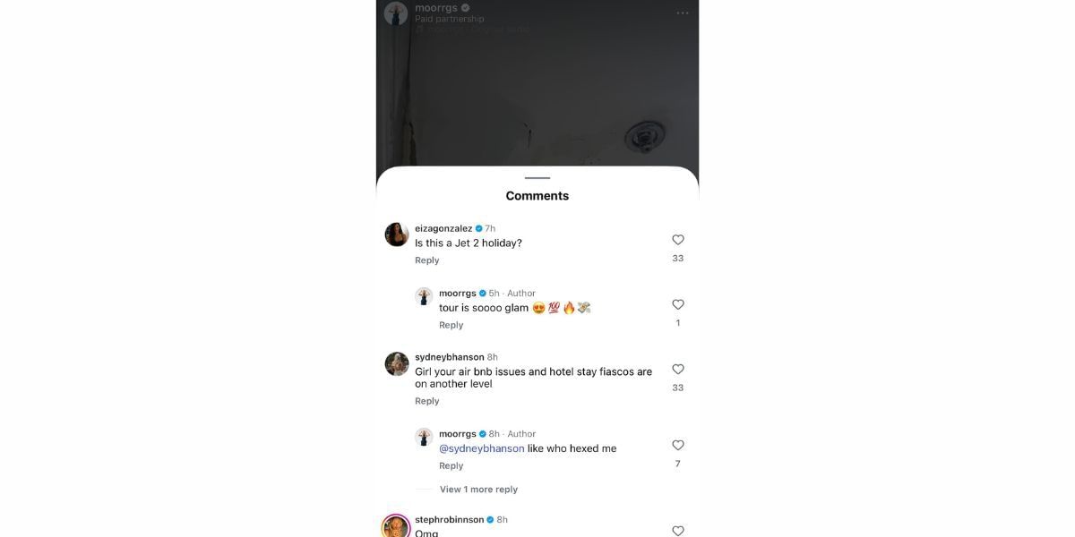 Comments on Morgan Riddle&#039;s Instagram post