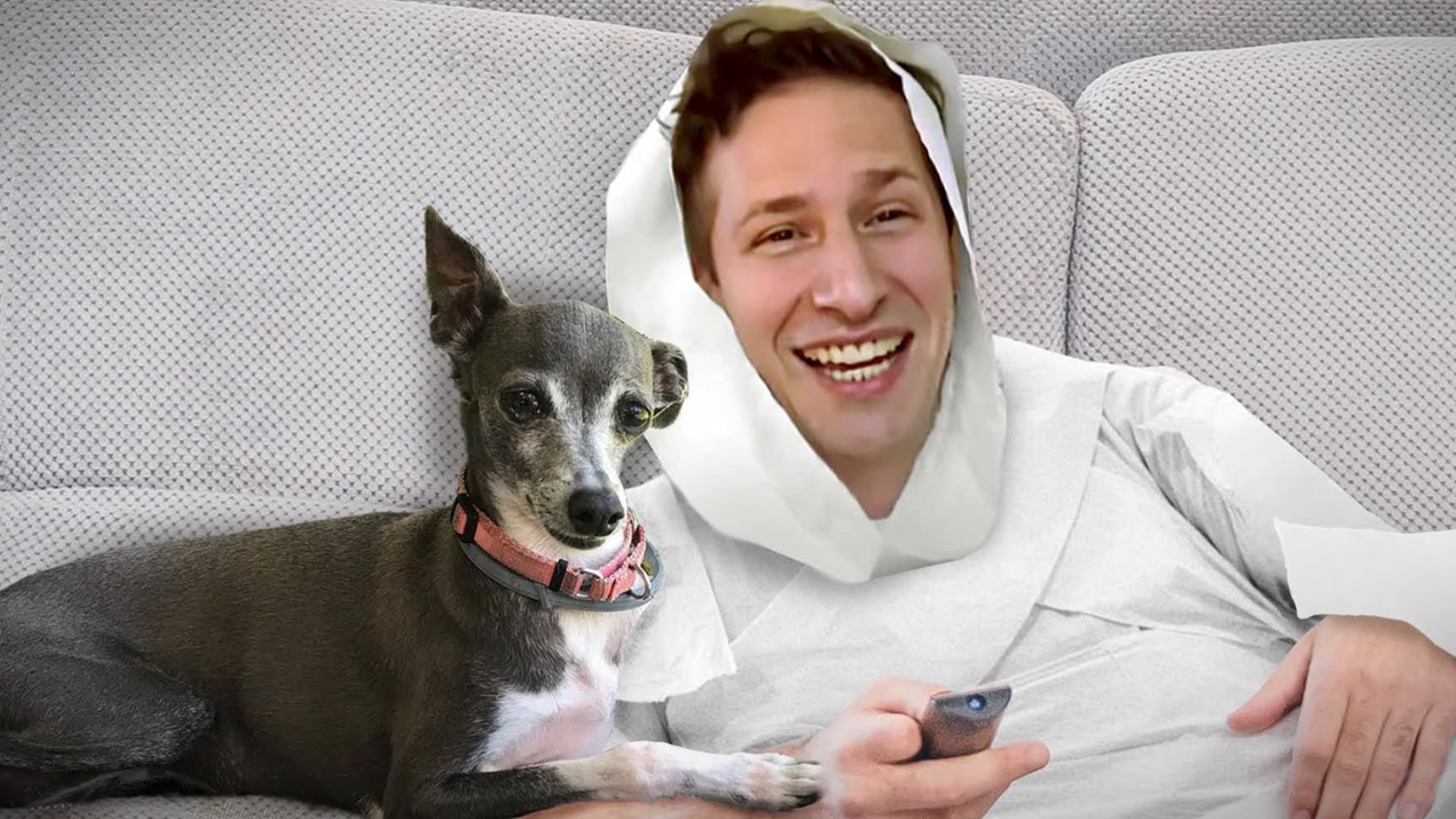 Frisbee and Adam Samberg (Image via Late Night with Seth Meyers/ YouTube)