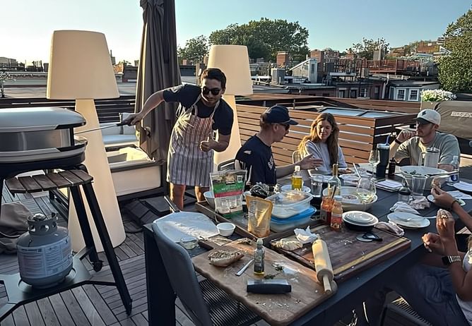 Jeremy Swayman's girlfriend Alessandra reveals beau's 'side hustle' as he channels his inner pizzaiolo during NHL offseason