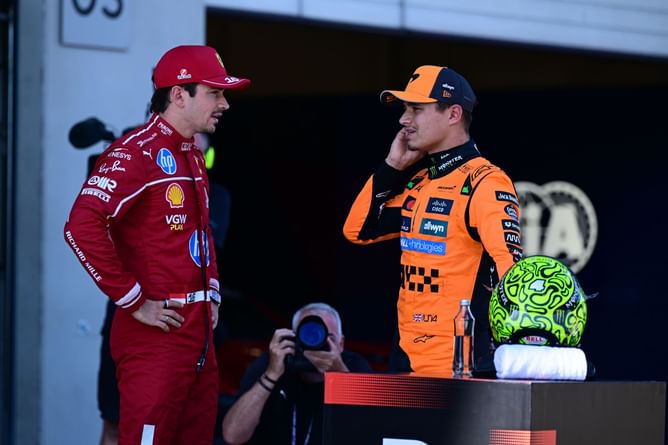 Pictures: A heartbroken Lando Norris and Charles Leclerc clicked sitting on grass after their respective DNFs in the F1 Dutch GP