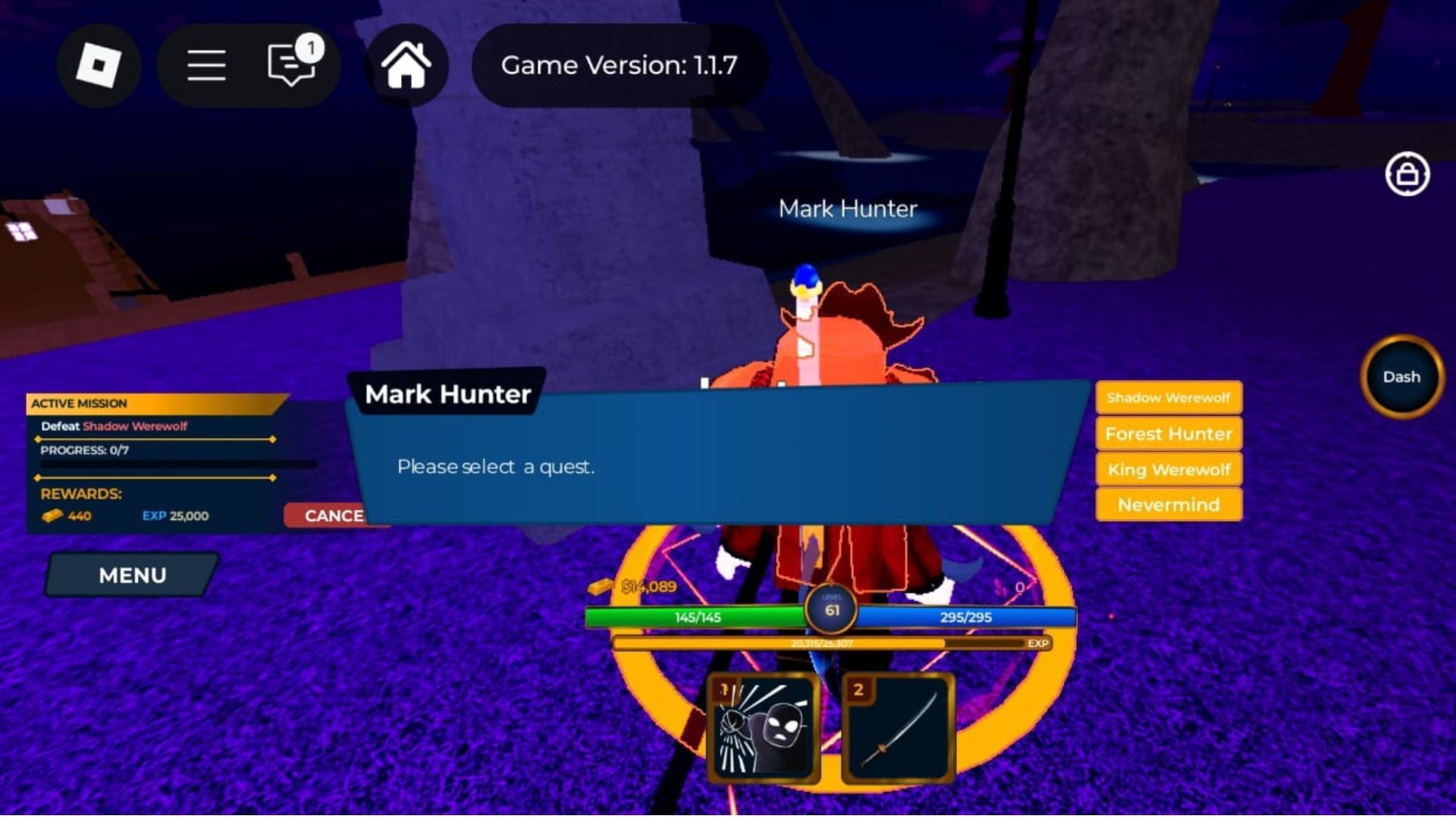 Mark Hunter, the quest NPC in Werewolf Island (Image via Roblox)