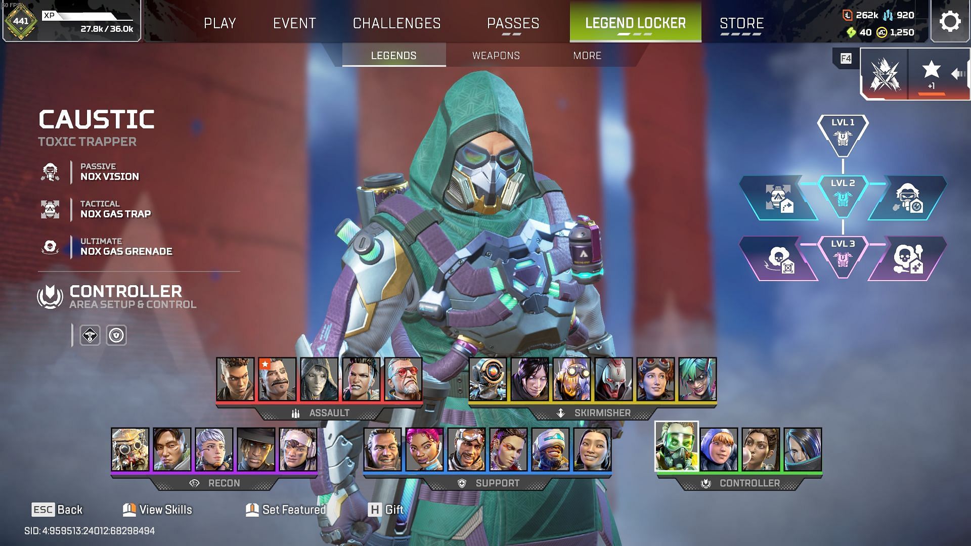 Caustic in Apex Legends Season 26 (Image via Sportskeeda Gaming | EA)