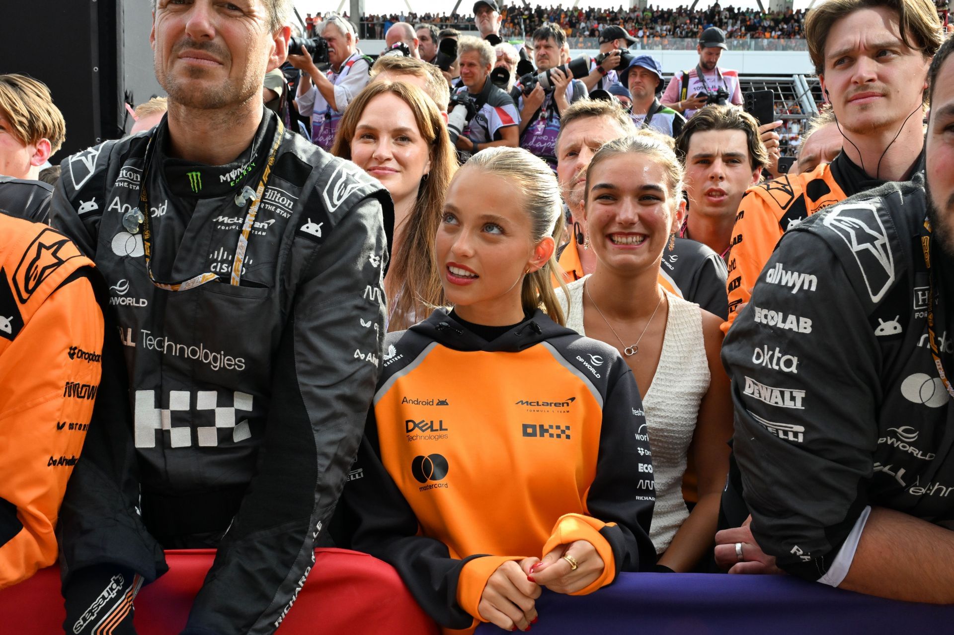 Margarida Corceiro after Lando Norris&#039; win in the F1 Grand Prix of Hungary. Source: Getty