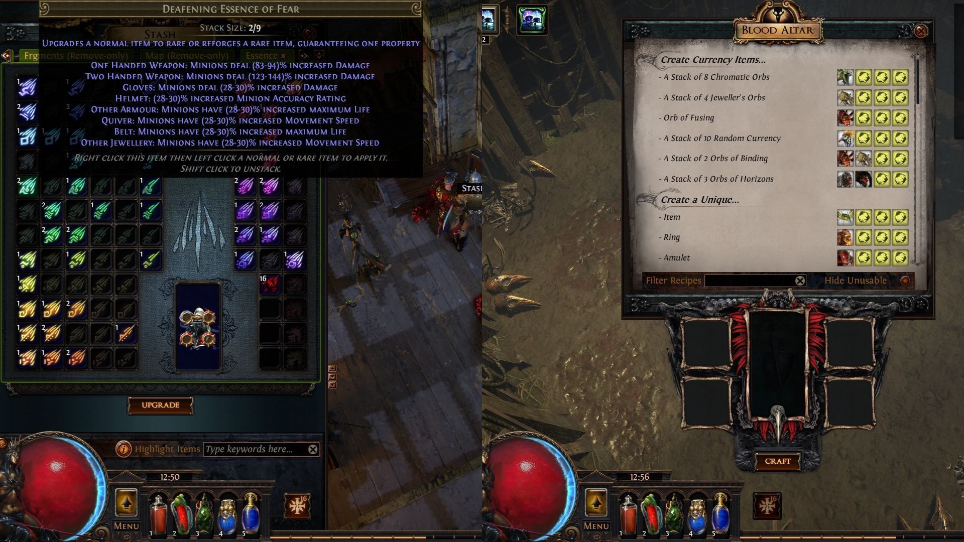 Essence and Beast crafting in PoE (Image via Grinding Gear Games)