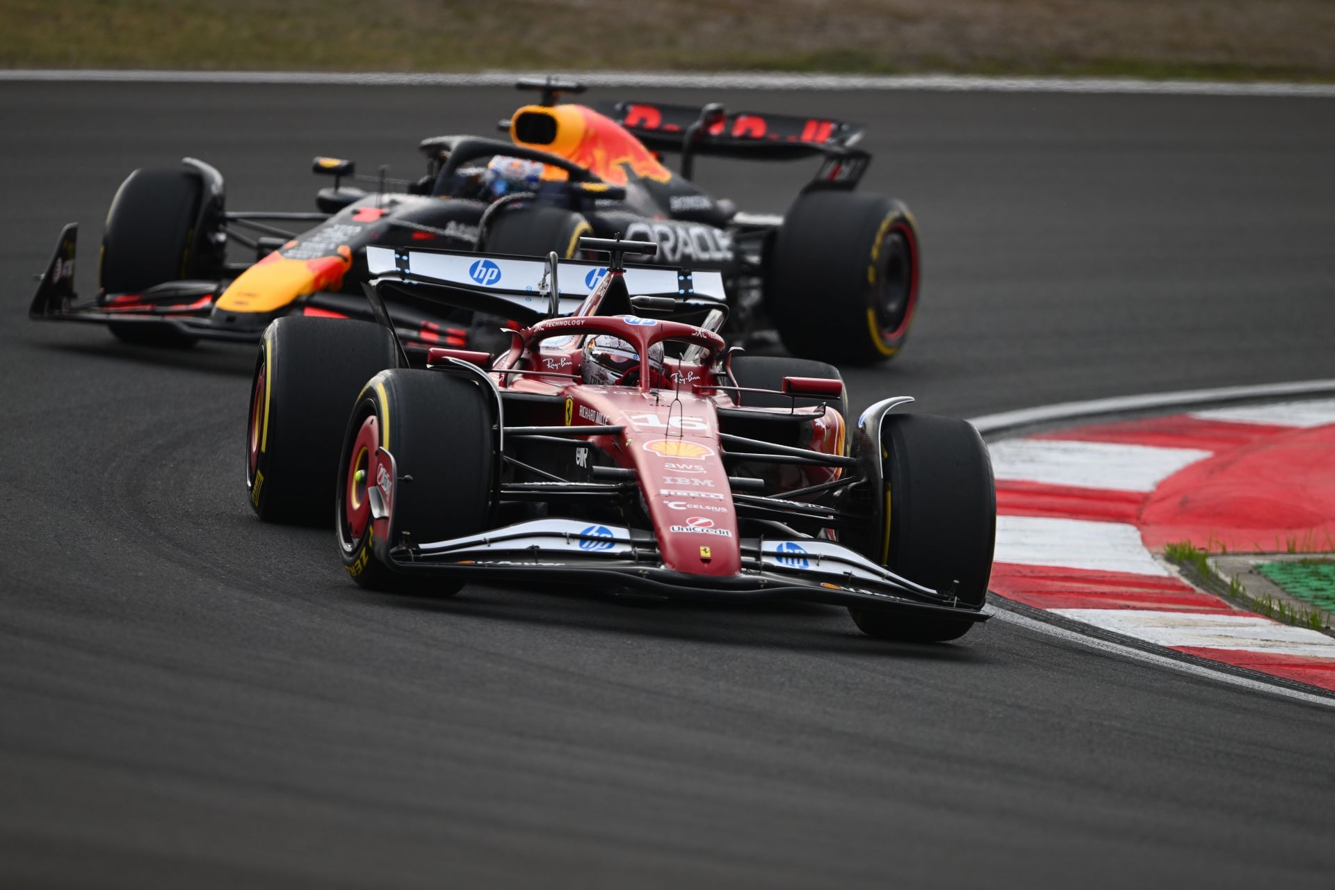 Max Verstappen and &lt;a href=&#039;https://www.sportskeeda.com/player/charles-leclerc&#039; target=&#039;_blank&#039; rel=&#039;noopener noreferrer&#039;&gt;Charles Leclerc&lt;/a&gt; during the 2025 F1 Chinese GP (Getty Images)