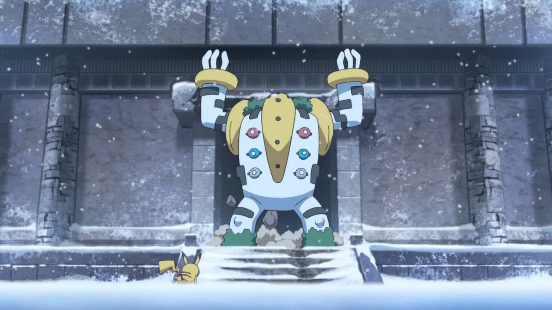 Regigigas as seen in the anime (Image via The Pokemon Company)