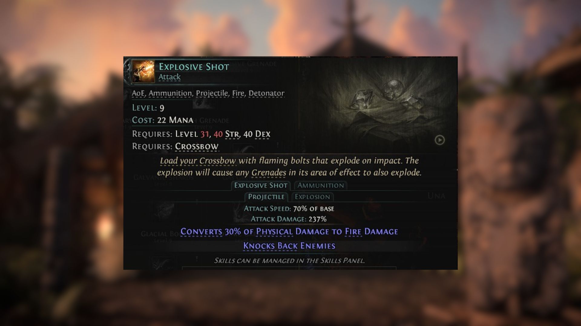 Explosive Shot (Image via Grinding Gear Games)