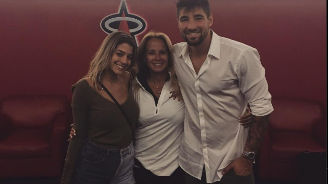 Nick Castellanos with his sister and mother