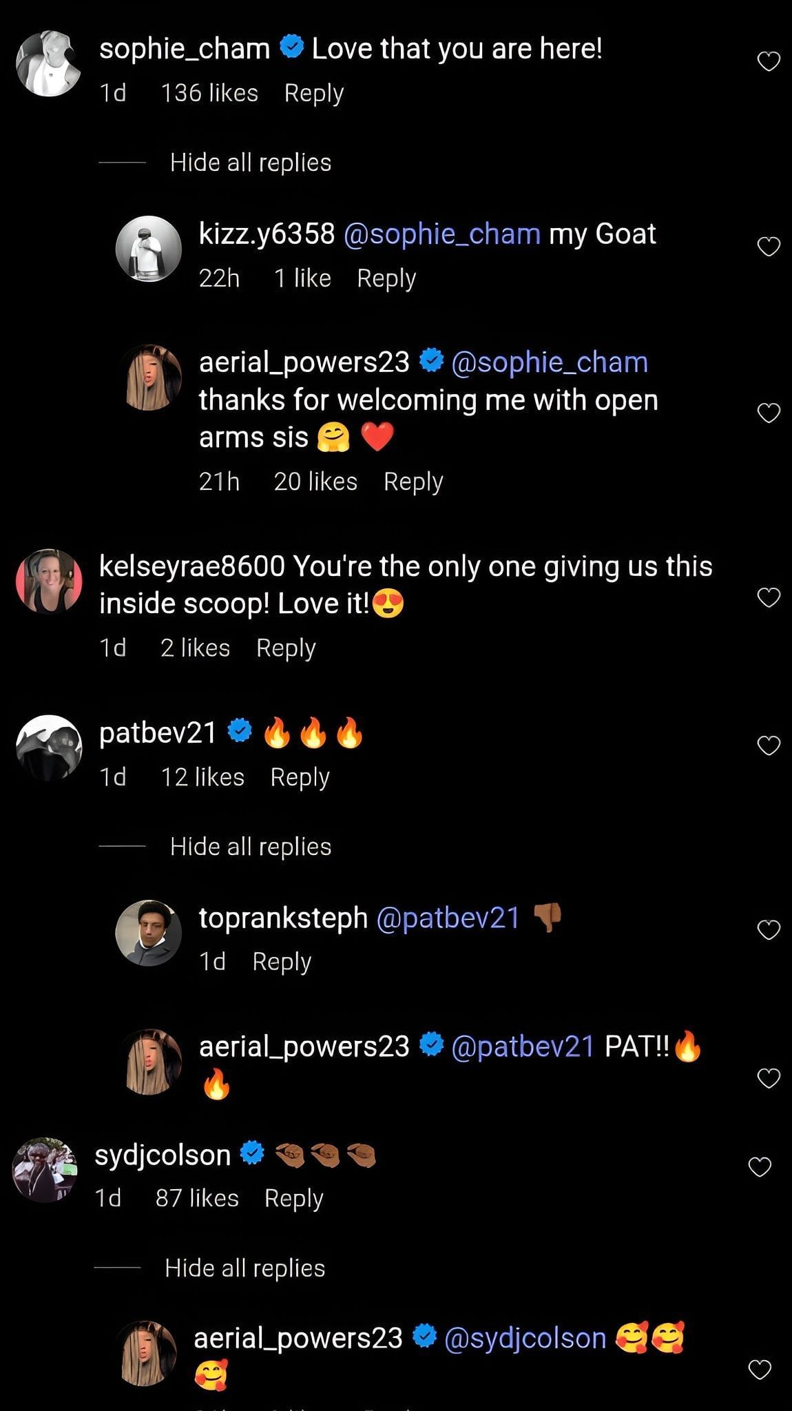 Comments on the post (image credit: instagram/aerial_powers23)