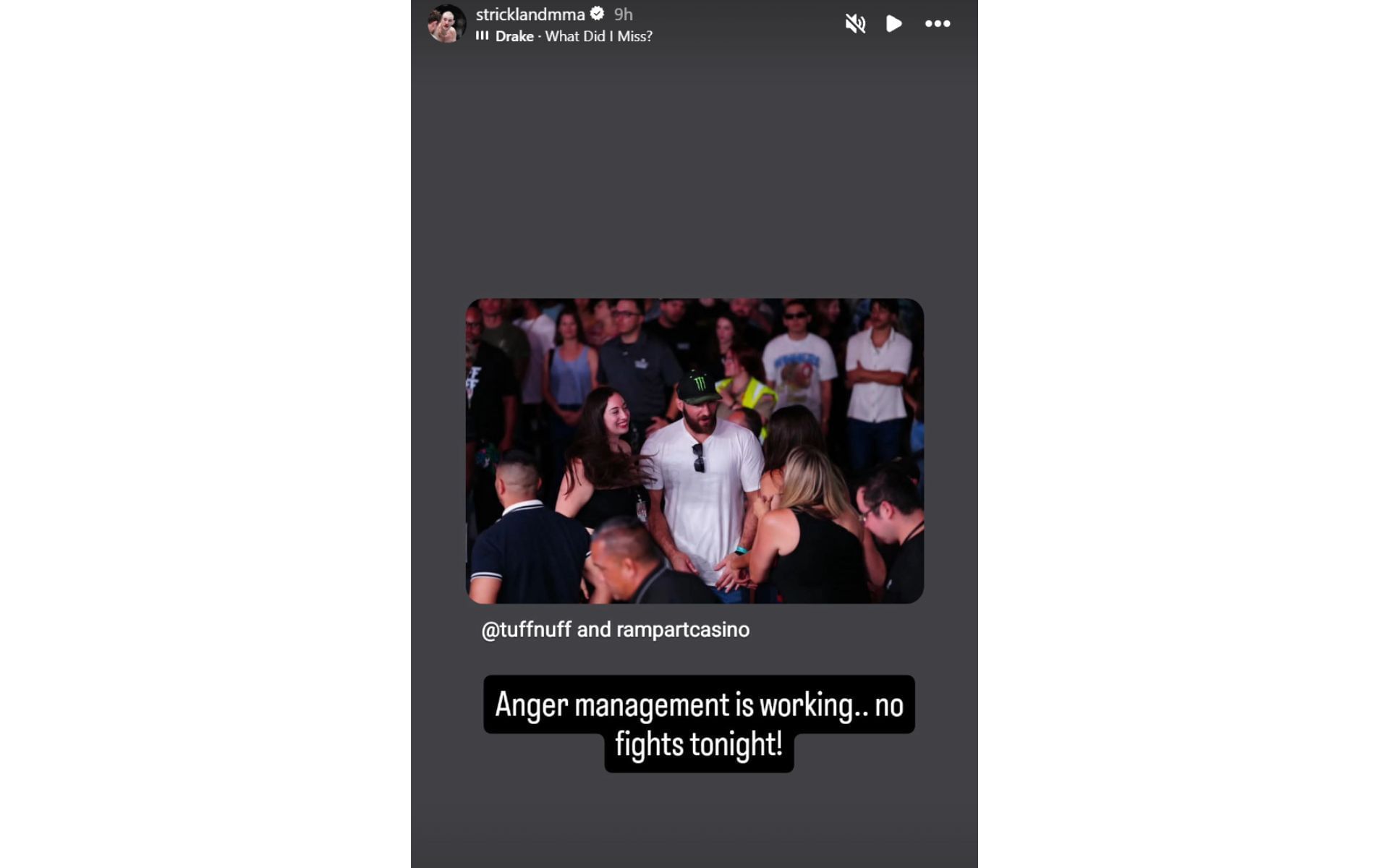 Sean Strickland&#039;s Instagram story. [Screenshot courtesy: @stricklandmma on Instagram]