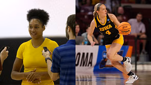 "Cutie patootie aren't ya": Iowa's Kylie Feuerbach gushes over teammate Hannah Stuelke enjoying candy floss at a festival